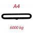 A4 6000kg, L1 = 1m, závesný popruh plochý nekonečný dvojvrstvový, hnedý, šírka 90mm