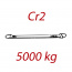 CR2 5000kg, L1 = 2m, popruh plochý šírky 150 mm, s kovovými prevliekacím okami, červený