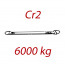 CR2 6000kg, L1 = 2m, popruh plochý šírky 180 mm, s kovovými prevliekacím okami, hnedý