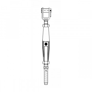 Nerezový napinák vidlica-koncovka, AISI 316 (A4)