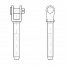 Nerezová koncovka s vidlicou na valcovanie - MINI - pre lano 4mm, HW 311020004