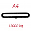 A4 12000kg, L1 = 2m, závesný popruh plochý nekonečný dvojvrstvový, oranžový, šírka 180mm