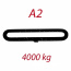 A2 4000kg, L1 = 10m, závesný popruh plochý nekonečný jednovrstvový, šedý, šírka 120mm