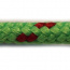PES pr.3mm šnúra pletená s jadrom, zelená s červenými kontrolkami