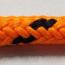 PES 6mm šnúra, pletená, s jadrom, oranžová s čiernymi kontrolkami