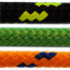PES 6mm šnúra, pletená, s jadrom, oranžová s modrými kontrolkami
