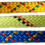 PPV 10mm lano pletené, s jadrom, 16pramenné, oranžová so zeleno-modrými kontr., max. 100m